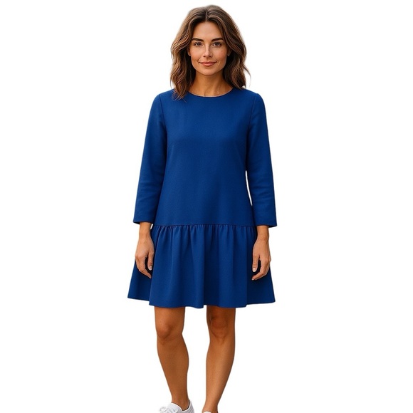 Tuckernuck EDIT Sutton Peplum Dress Navy Blue Size Small - Picture 7 of 7